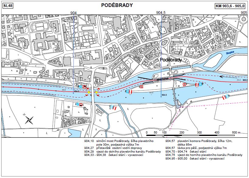 Plavební mapa (data poskytla Státní plavební správa)