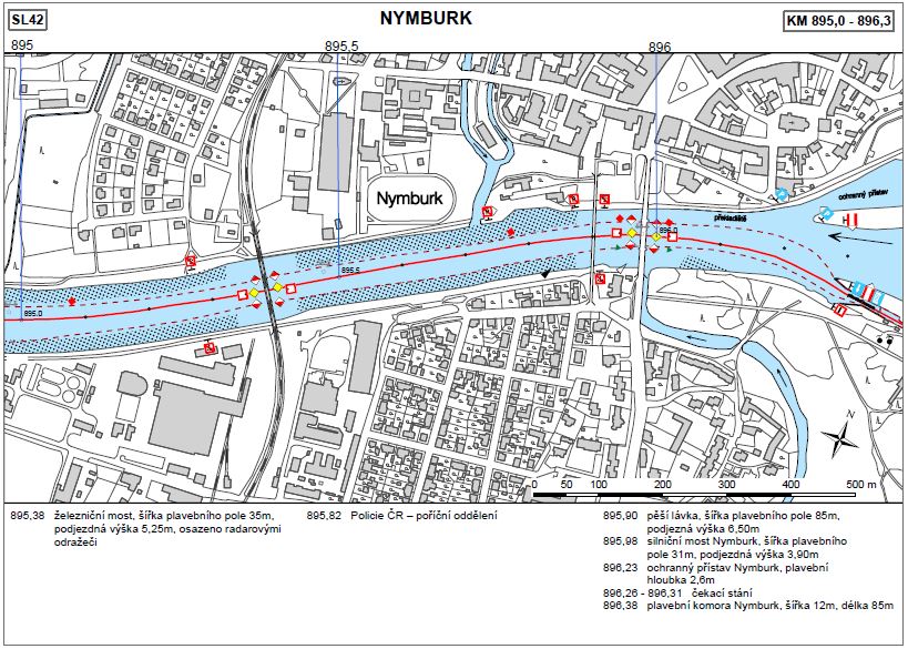 Plavební mapa (data poskytla Státní plavební správa)