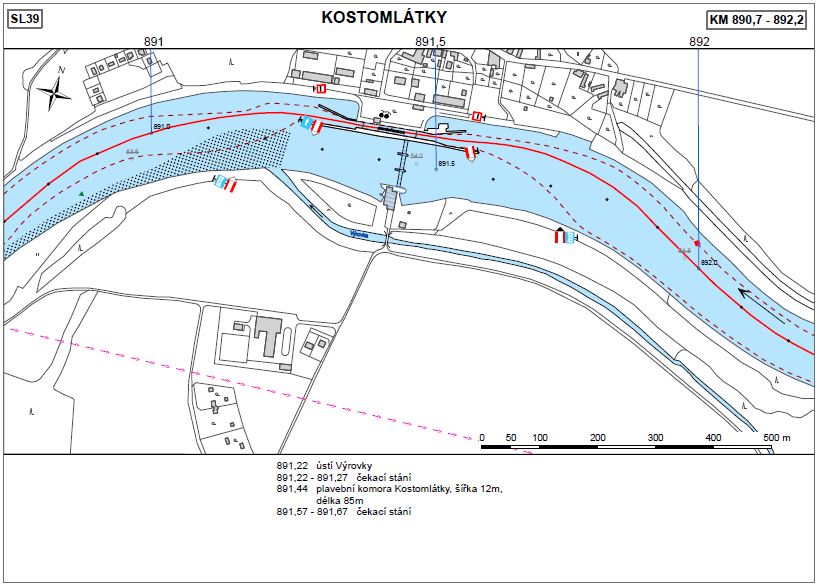 Plavební mapa (data poskytla Státní plavební správa)